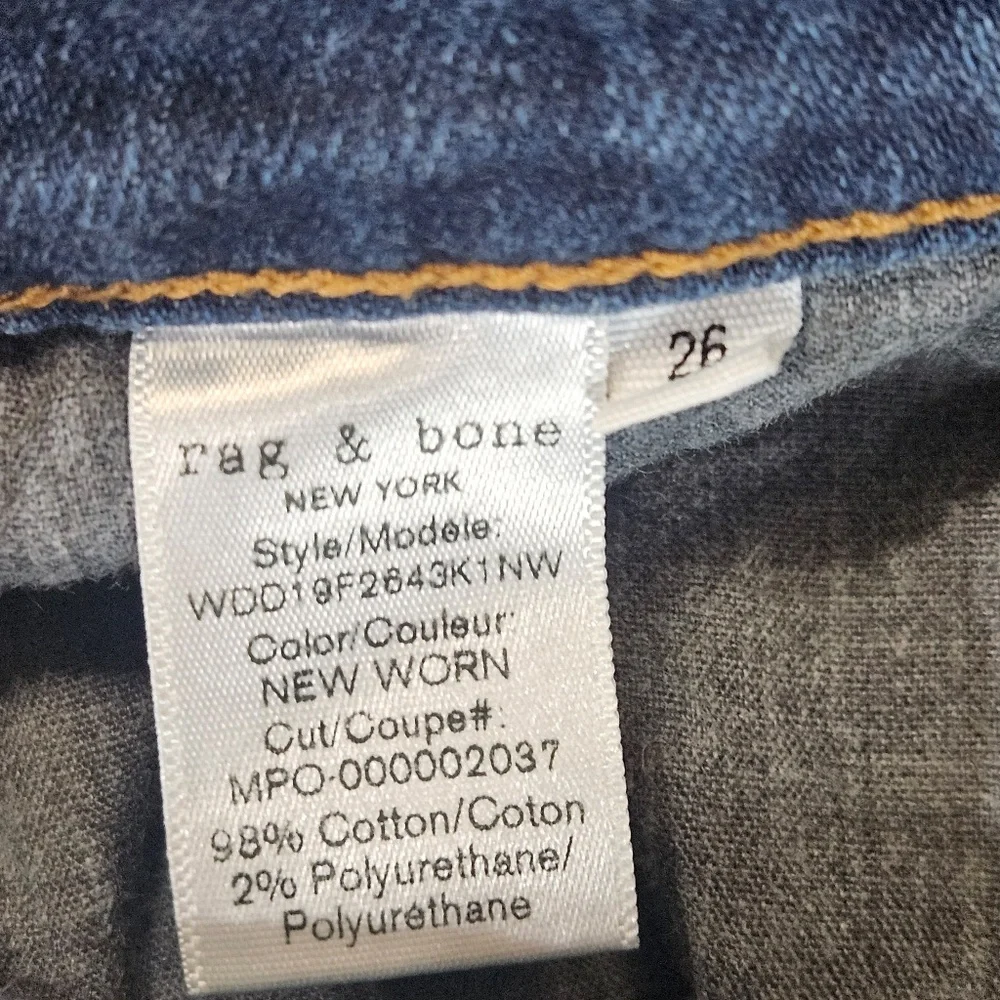 Rag & Bone Jeans Womens 26 Blue Denim Dre Low-Rise Made‎ in USA Slim Boyfriend - Picture 3 of 12